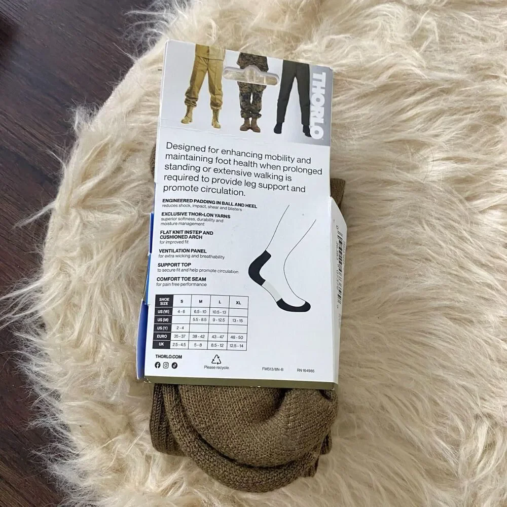 Thorlo New Moderate Cushion Over-Calf Anti-Fatigue Military Socks | M